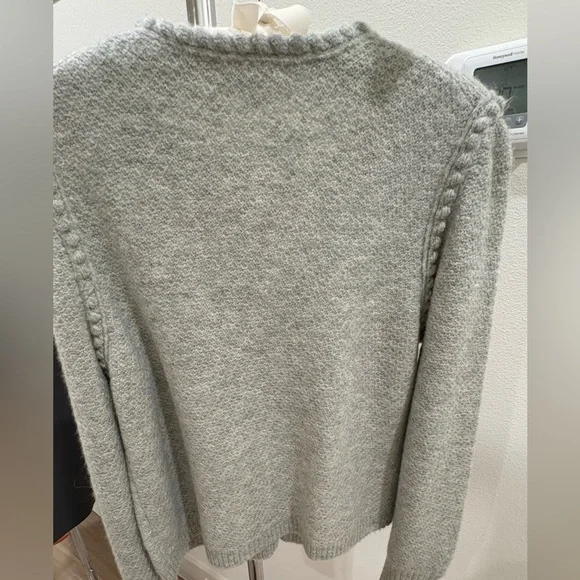 J.Crew Embellished Cardigan Lady Jacket Grey Rhinestones Medium NWT - Picture 6 of 14